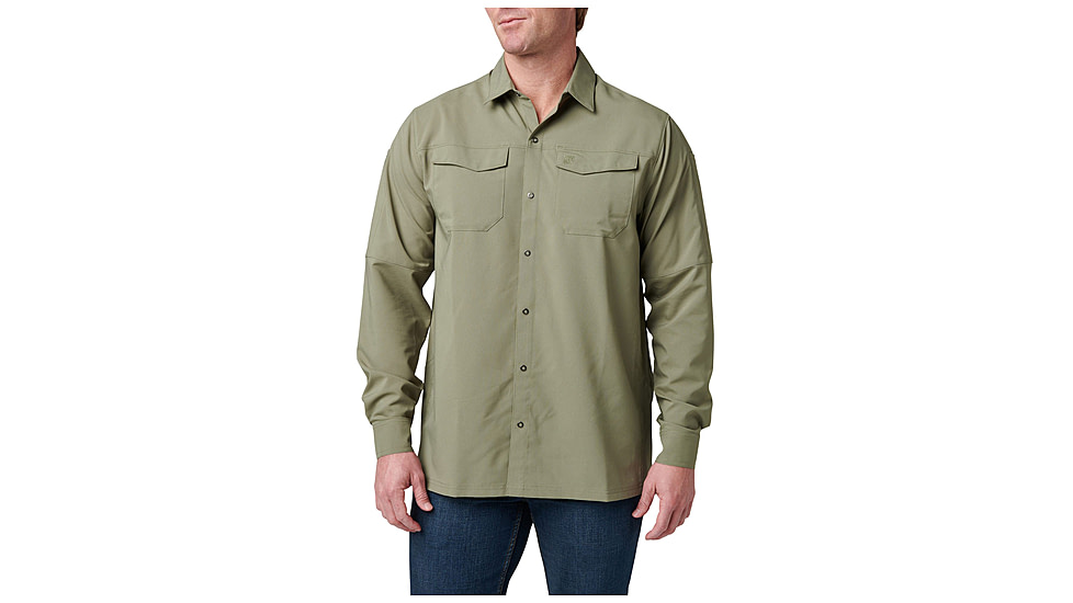 5.11 Tactical Freedom Flex Woven Long Sleeve Shirt - Men's, Tank Green, Small, 72417-837-S