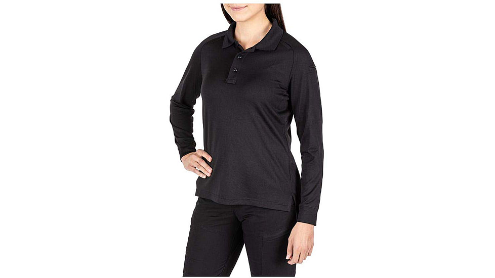 5.11 Tactical Performance Long Sleeve Polo - Womens, Charcoal, Large, 62408-018-L