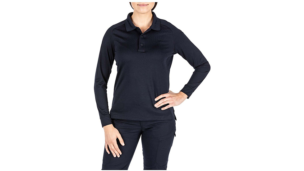 5.11 Tactical Performance Long Sleeve Polo - Women's, Dark Navy, S, 62408-724-S