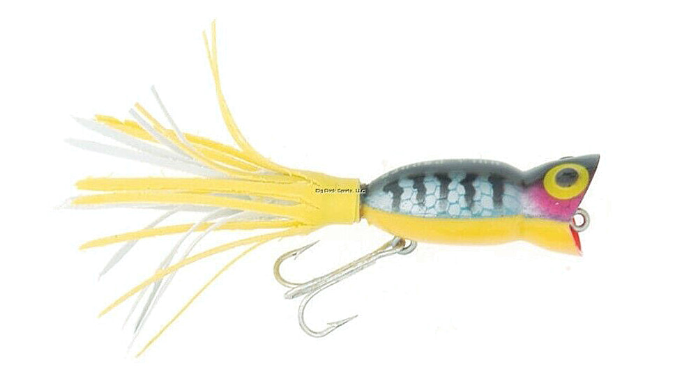 Arbogast Hula Popper Topwater Popper, 1 1/4in, 3/16 oz, Floating, Perch, G730-05