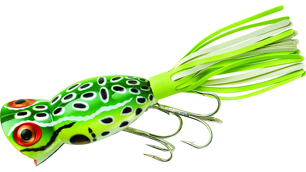 Arbogast Hula Popper Topwater Popper, 2in, 3/8 oz, Floating, Leopard Frog, G760-507
