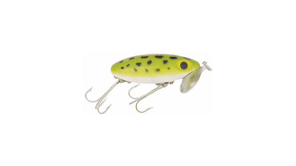 Arbogast Jitterbug Topwater Lure, 3in, 5/8 oz, Floating, Frog/White Belly, G650-06