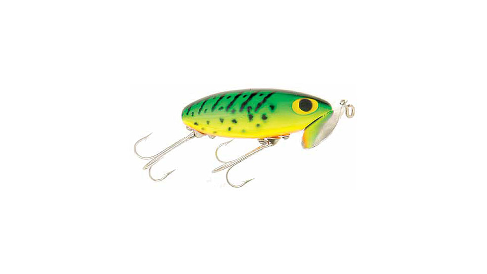 Arbogast Jointed Clicker Jitterbug Lure, 3 1/2in, 5/8 oz, Fire Tiger, G675-115