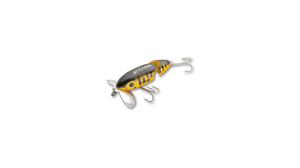 Arbogast Jointed Jitterbug Topwater Lure, 2 1/2in, 3/8 oz, Floating, White/Red Head, G620-01