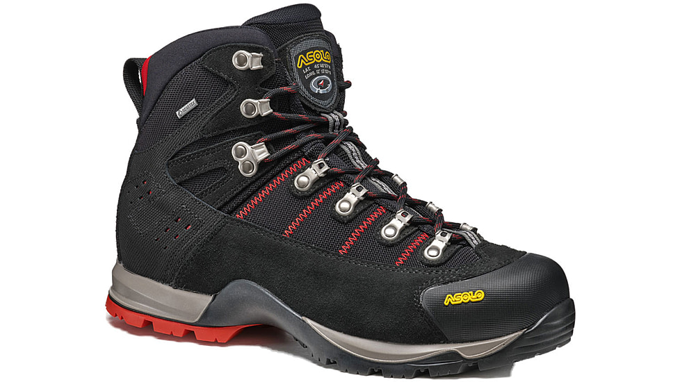 Asolo Fugitive GTX Hiking Boots - Mens, Black/Red, 11US, B22000-A392-110