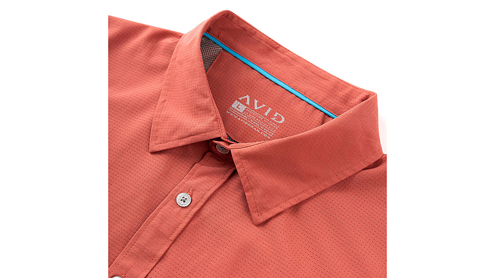 AVID Sportswear Cabo Performance Short Sleeve Shirt - Mens, Brick, Medium, MV12402BRKMD