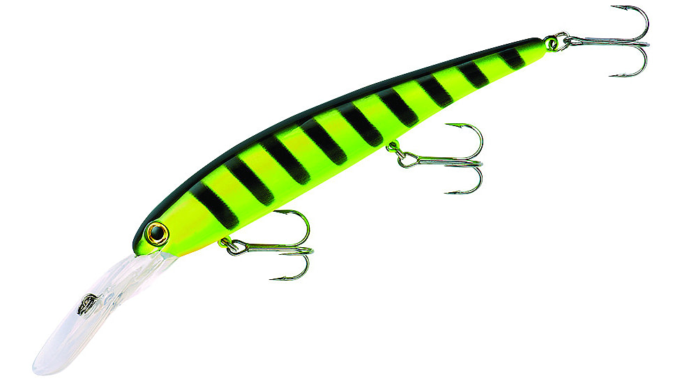 Bandit Walleye Deep Plug, 5/8oz, 4 3/4in, Chartreuse Black Stripes, BDTWBD206