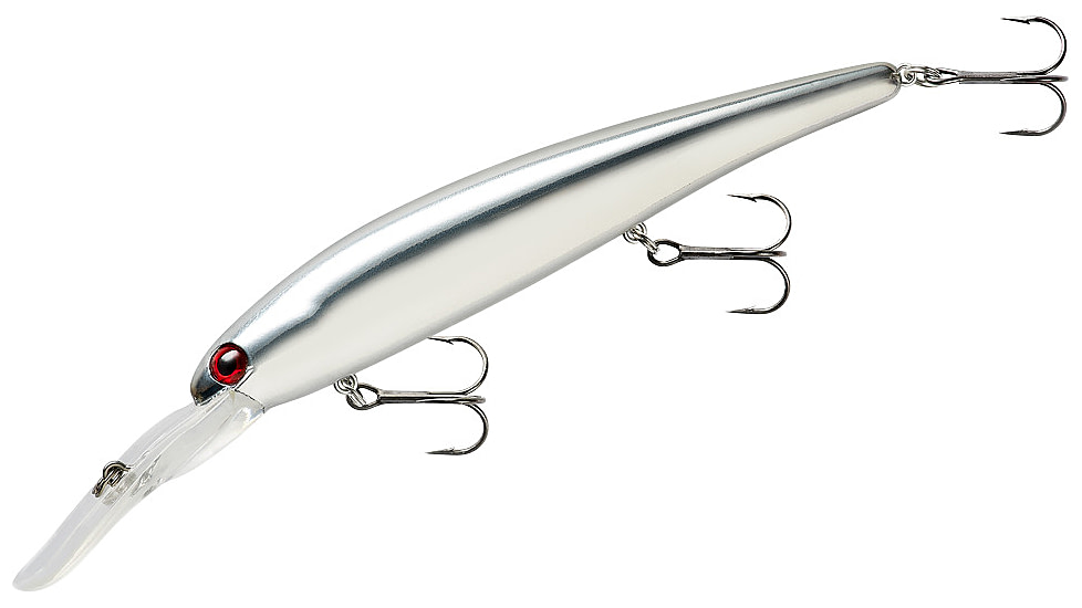 Bandit Walleye Deep Plug, 5/8oz, 4 3/4in, Chrome/Red Eye, BDTWBD235