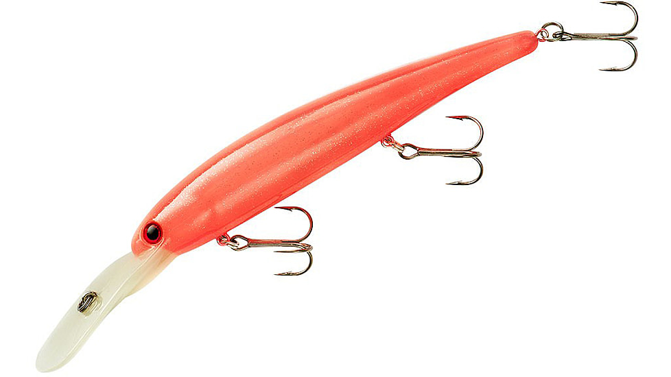 Bandit Walleye Deep Plug, 5/8oz, 4 3/4in, Pink/Silver Sparkle Glow, BDTWBDG03
