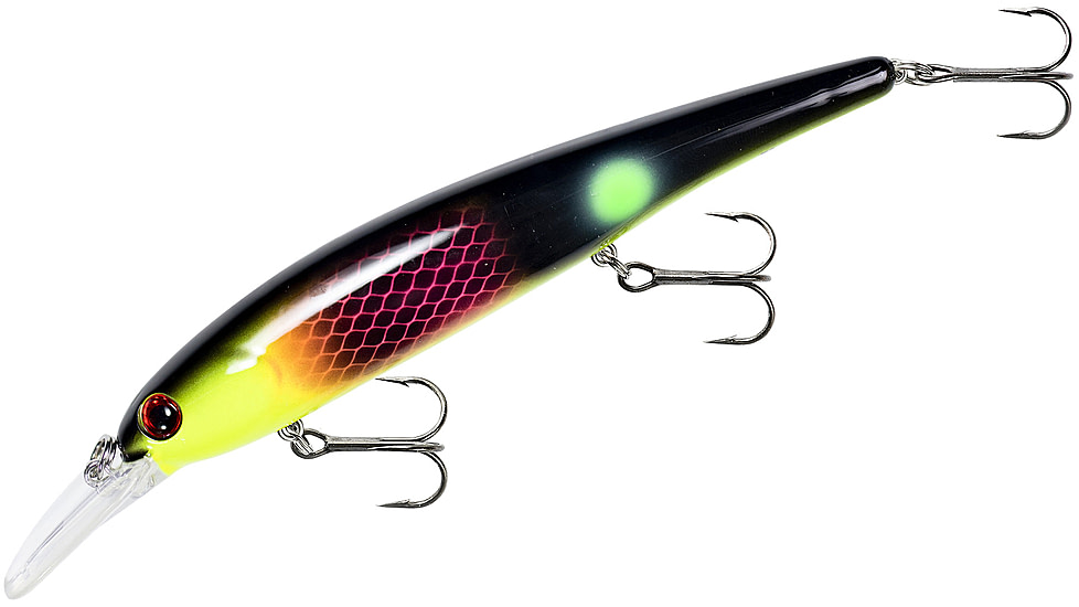 Bandit Walleye Shallow Bait, 4 3/4in, 5/8oz, Black Pink/Yellow Head, BDTWBS1OL152