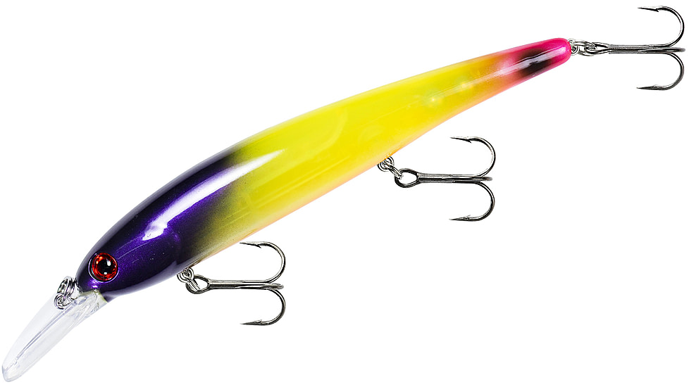 Bandit Walleye Shallow Bait, 4 3/4in, 5/8oz, Chartreuse Green/Purple Head, BDTWBS1OL154