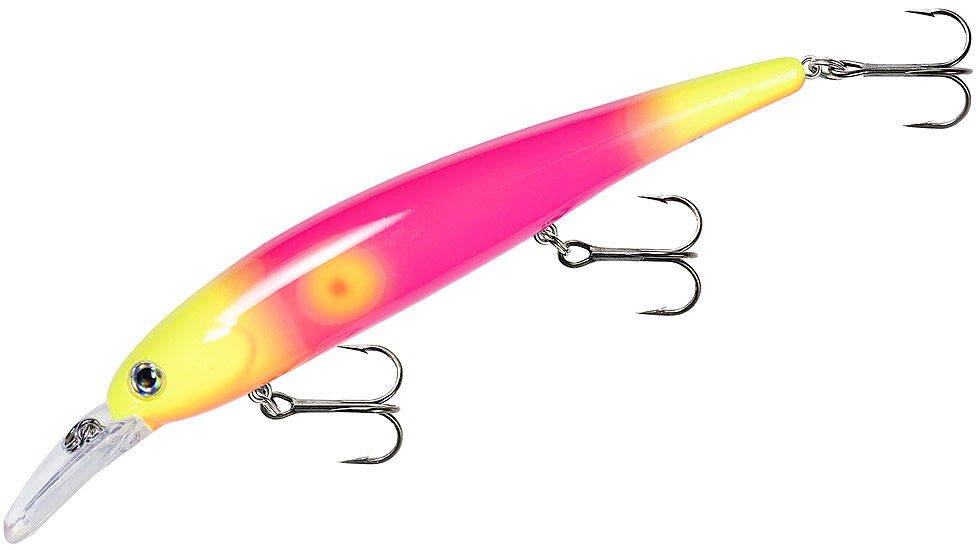 Bandit Walleye Shallow Bait, 4 3/4in, 5/8oz, Pink Yellow, BDTWBS1OL147