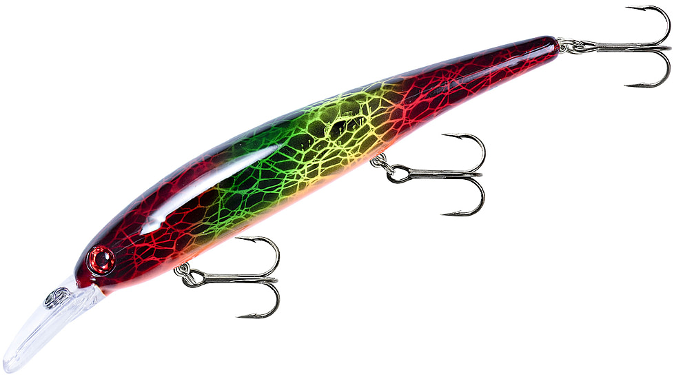 Bandit Walleye Shallow Bait, 4 3/4in, 5/8oz, Red Green Yellow Blacklace, BDTWBS1OL158