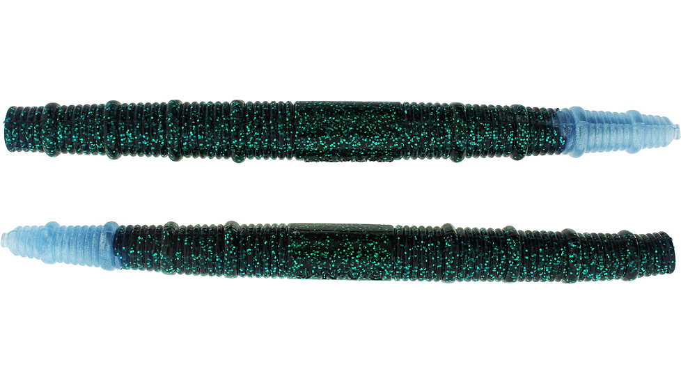 Bass Assassin BANG Lures Fat Job, 5.25in, 10 per Pack, Junebug Blue Pearl Tail, 5.25, FJ68576