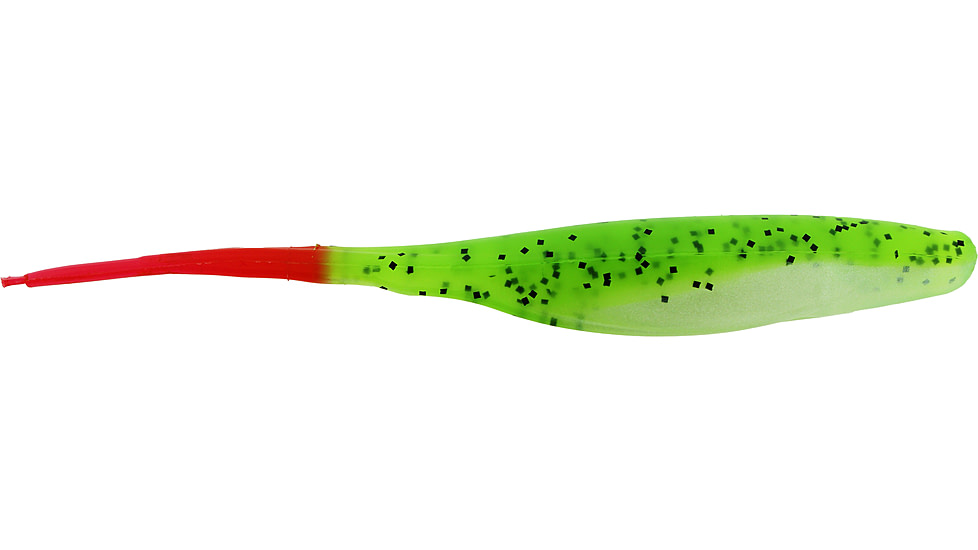 Bass Assassin Lures Shad, 5in, 8 per Pack, Chart. Pepper Shad/Fire Tail, 5, SA10247