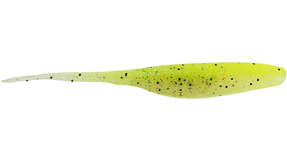 Bass Assassin Lures Shad, 5in, 8 per Pack, Limetreuse Ghost, 5, SA10475