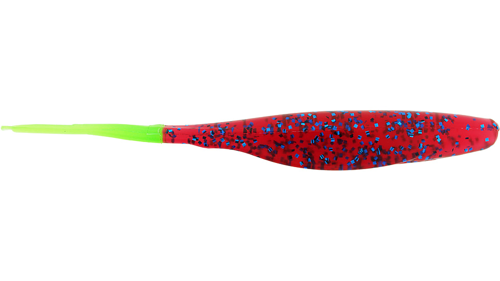 Bass Assassin Lures Shad, 5in, 8 per Pack, Plum/Chartreuse Tail, 5, SA10255