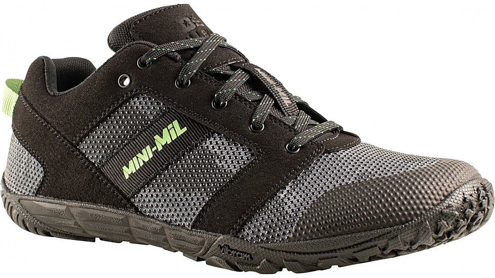 Belleville Low-Cut Mini-Mil Barefoot Activity Shoes w/Camo Superfabric - Mens, Black/Mint Green Accents, 9.5 US/Regular, MM001 095R