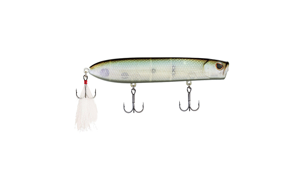 Berkley Cane Walker Hard Bait, Topwater, 110, 5/7 oz, 110mm, Topwater, Hook Size 6, 3 Hooks, Perfect Ghost, 110, 1542701