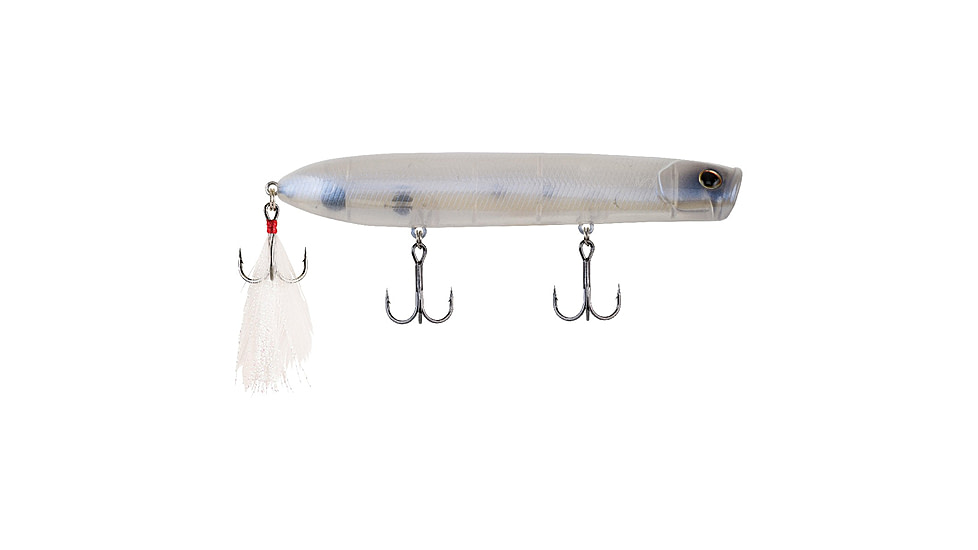Berkley Cane Walker Hard Bait, Topwater, 125, 5/6 oz, 125mm, Topwater, Hook Size 4, 3 Hooks, Ghost White, 125, 1487195