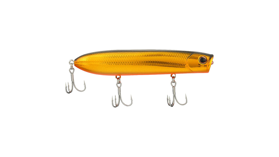 Berkley Cane Walker Saltwater Hard Bait, Topwater, Saltwater, 110, 5/7 oz, 110mm, Topwater, Hook Size 6, 3 Hooks, Black Gold, 110, 1573052