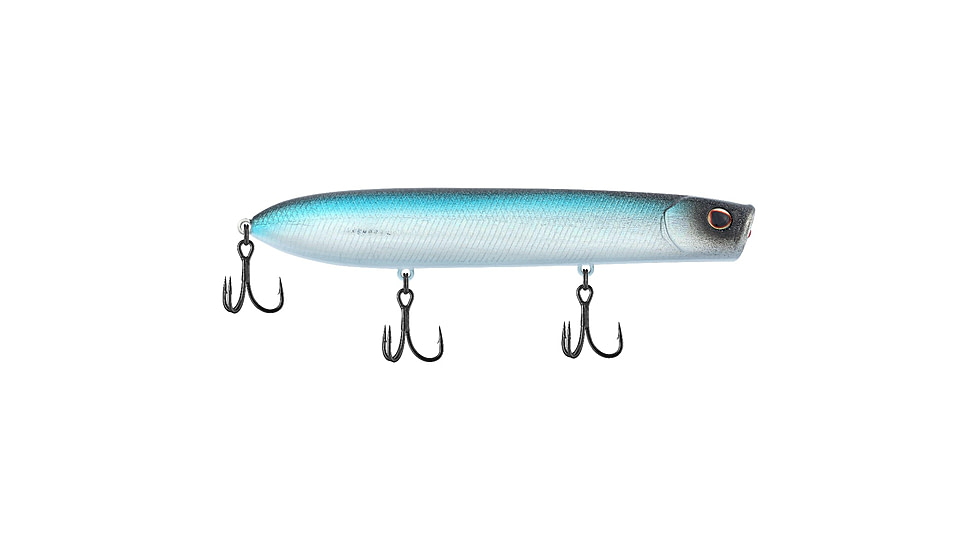 Berkley Cane Walker Saltwater Hard Bait, Topwater, Saltwater, 125, 4/5 oz, 125mm, Topwater, Hook Size 4, 3 Hooks, Blue Bullet, 125, 1547905