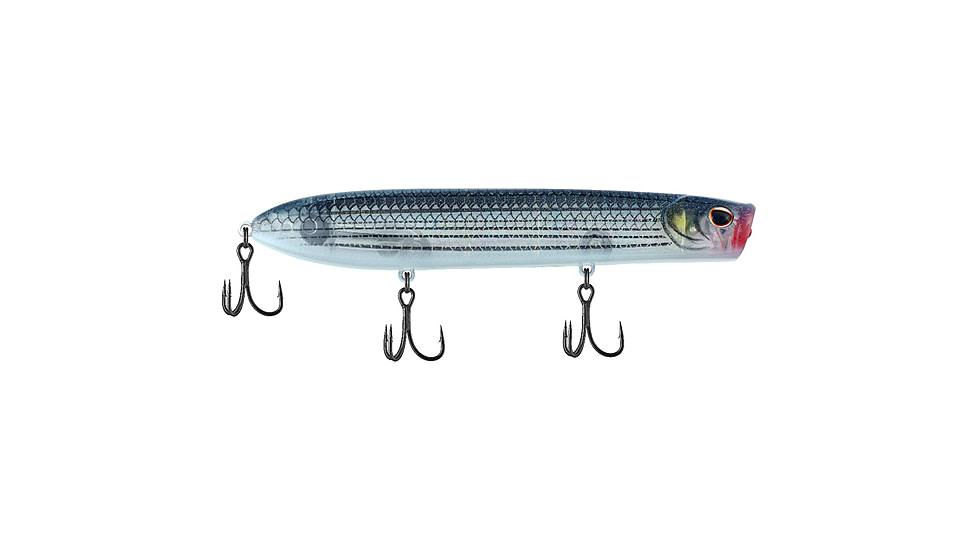 Berkley Cane Walker Saltwater Hard Bait, Topwater, Saltwater, 125, 4/5 oz, 125mm, Topwater, Hook Size 4, 3 Hooks, Mullet, 125, 1547908