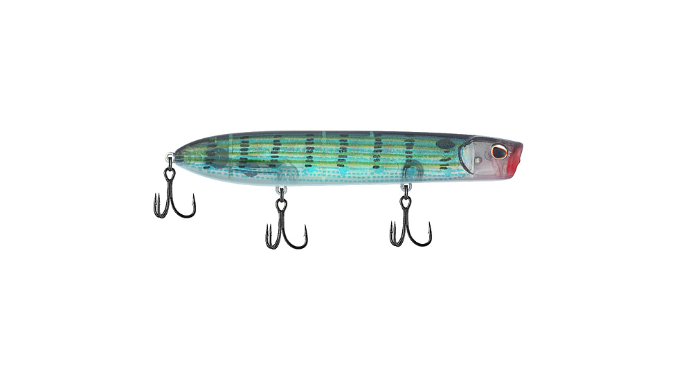 Berkley Cane Walker Saltwater Hard Bait, Topwater, Saltwater, 125, 4/5 oz, 125mm, Topwater, Hook Size 4, 3 Hooks, Pinfish, 125, 1547910
