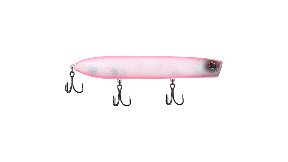 Berkley Cane Walker Saltwater Hard Bait, Topwater, Saltwater, 125, 4/5 oz, 125mm, Topwater, Hook Size 4, 3 Hooks, Pinky, 125, 1547911