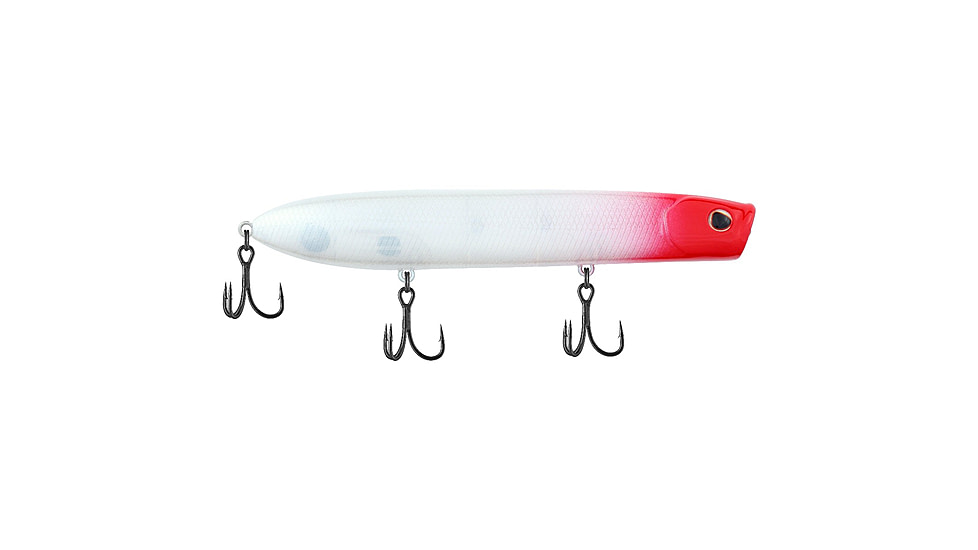 Berkley Cane Walker Saltwater Hard Bait, Topwater, Saltwater, 125, 4/5 oz, 125mm, Topwater, Hook Size 4, 3 Hooks, Red Head, 125, 1553443