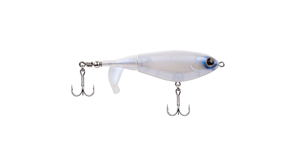 Berkley Choppo Hard Bait, Topwater, 105, 3/4 oz, 105mm, Topwater, Hook Size 2, 2 Hooks, Ghost White, 1500759