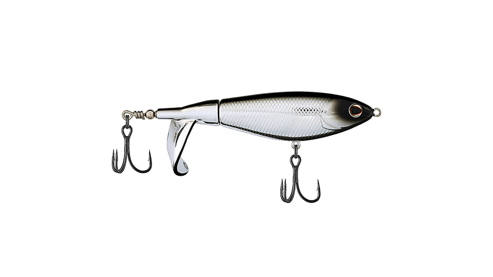 Berkley Choppo Saltwater Hard Bait, Topwater, Saltwater, 105, 3/4 oz, 105mm, Topwater, Hook Size 2, 2 Hooks, Black Chrome, 105, 1547858
