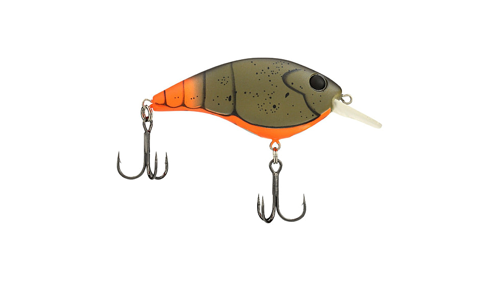 Berkley Clickinft Frittside Hard Bait, Crankbait, 5, 1/3oz, 2 1/4in / 5 3/4cm, 2ft-5ft / 0.5-1.5m, Hook Size 6, 2 Hooks, Firetail Green Craw, 5, 1570007