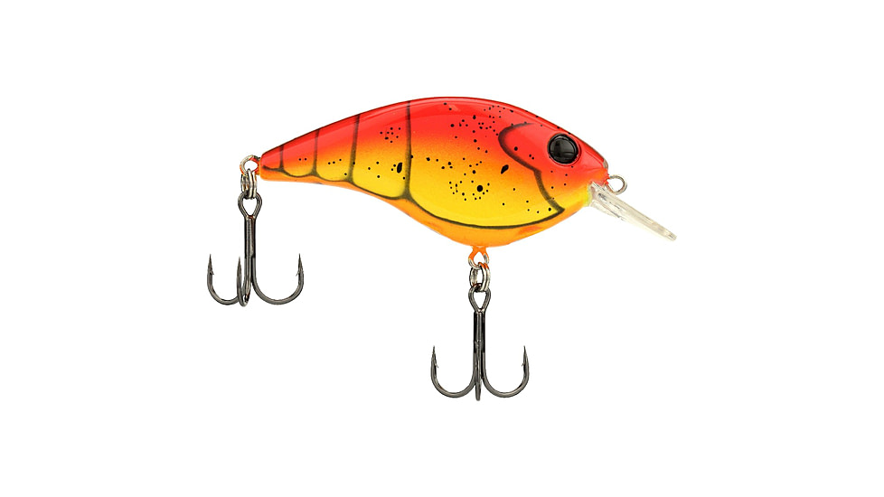 Berkley Clickinft Frittside Hard Bait, Crankbait, 5, 1/3oz, 2 1/4in / 5 3/4cm, 2ft-5ft / 0.5-1.5m, Hook Size 6, 2 Hooks, Red Spring Craw, 5, 1570013