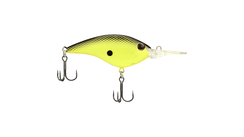 Berkley Clickinft Frittside Hard Bait, Crankbait, 7, 3/7oz, 2 1/2in / 6 2/5cm, 5ft-7ft / 1.5m-2.1m, Hook Size 5, 2 Hooks, Black Chartreuse, 7, 1570032