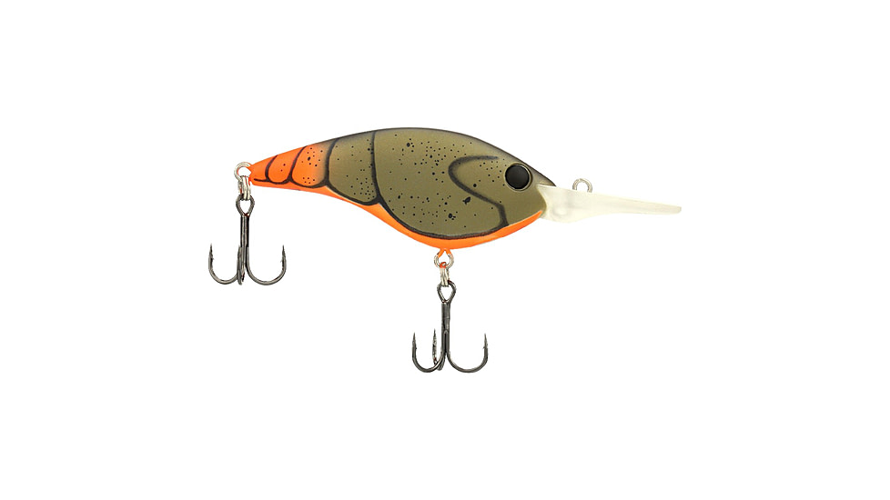 Berkley Clickinft Frittside Hard Bait, Crankbait, 7, 3/7oz, 2 1/2in / 6 2/5cm, 5ft-7ft / 1.5m-2.1m, Hook Size 5, 2 Hooks, Firetail Green Craw, 7, 1570027