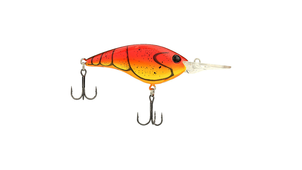 Berkley Clickinft Frittside Hard Bait, Crankbait, 7, 3/7oz, 2 1/2in / 6 2/5cm, 5ft-7ft / 1.5m-2.1m, Hook Size 5, 2 Hooks, Red Spring Craw, 7, 1570033