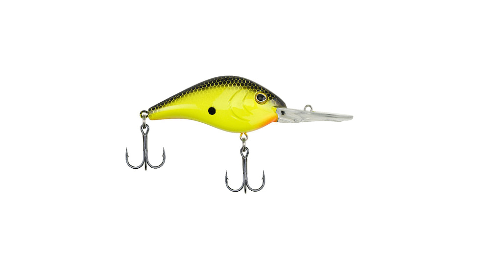 Berkley Dredger Hard Bait, Crankbait, 25.5, 1 1/8 oz, 3 1/4in / 8cm, 22ft-26ft / 6.7m-7.9m, Hook Size 2, 2 Hooks, Black Chartreuse, 25.5, 1417744