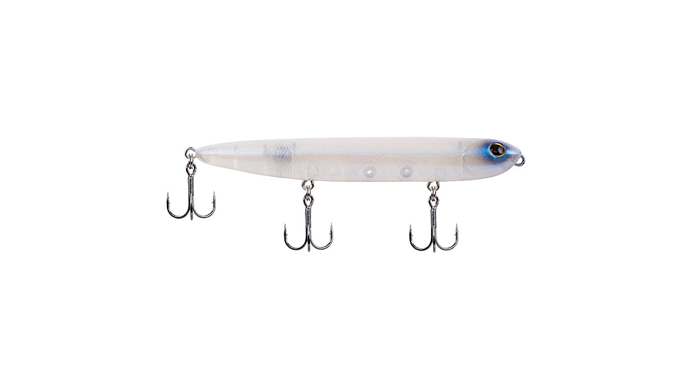 Berkley Drift Walker Hard Bait, Topwater, 110, 1/2 oz, 110mm, Topwater, Hook Size 6, 3 Hooks, Ghost White, 110, 1487133