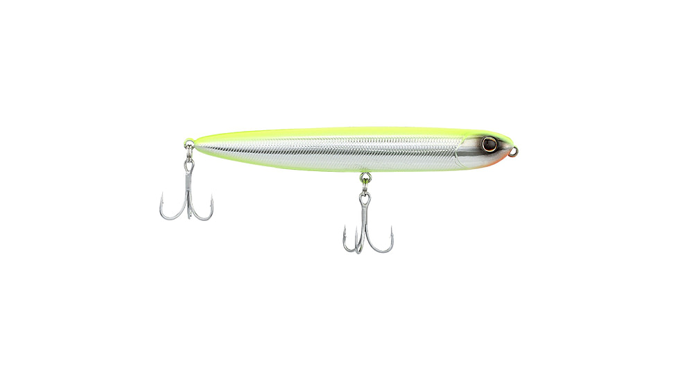Berkley Drift Walker Saltwater Hard Baits, Topwater, Saltwater, 1/2 oz, Chrome/Chartreuse, 110, 1582249