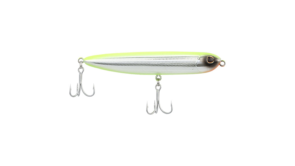 Berkley Drift Walker Saltwater Hard Baits, Topwater, Saltwater, 3/8 oz, Chrome/Chartreuse, 90, 1582239