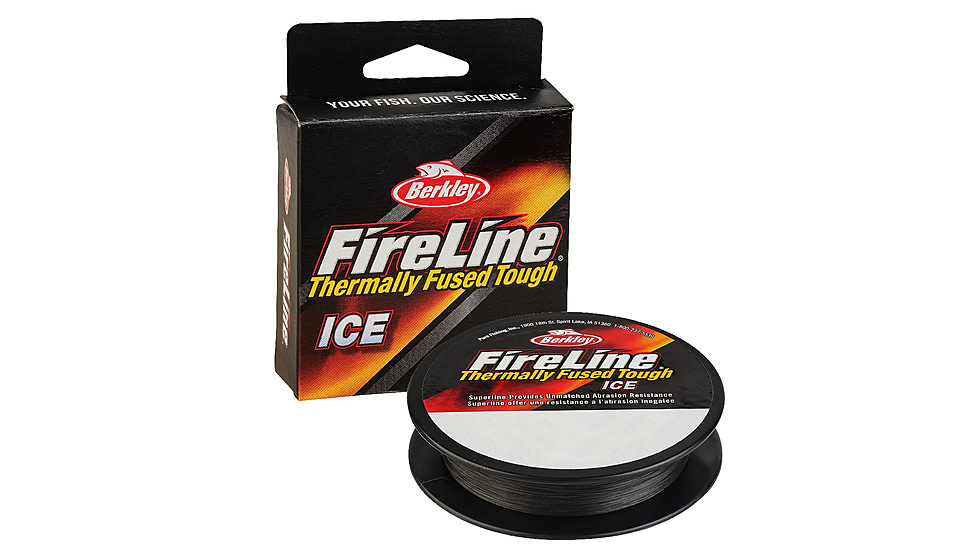 Berkley Fireline Thermally Fused Ice 8 strand Super Line 50 yard spool, 3 lb, Smoke, 0.004 in/0.10 mm, 1543457