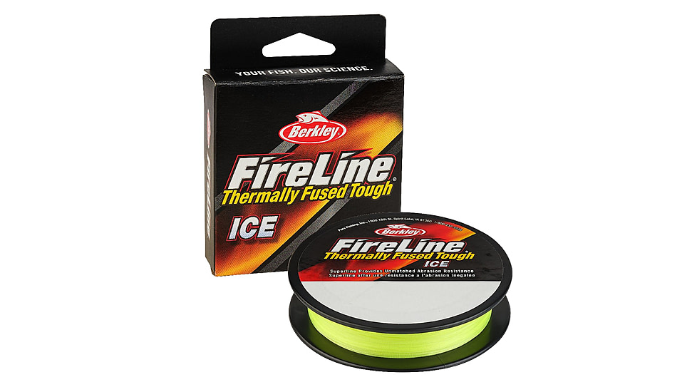 Berkley Fireline Thermally Fused Ice 8 strand Supper Line 50 yard spool, 3Lb, Flame Green, 0.004 in/0.10 mm, 1543469