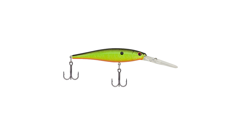 Berkley Flicker Minnow Hard Bait, Crankbait, Slick Chartreuse, 7, 1407943