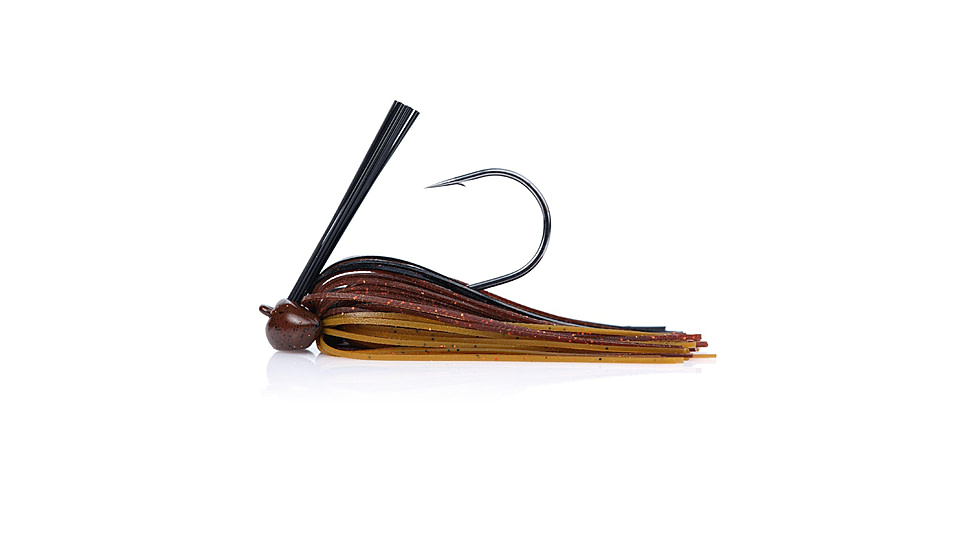 Berkley Football Jig, 1/4 oz, Hook Size 4/0, Black Brown Amber, 1557774