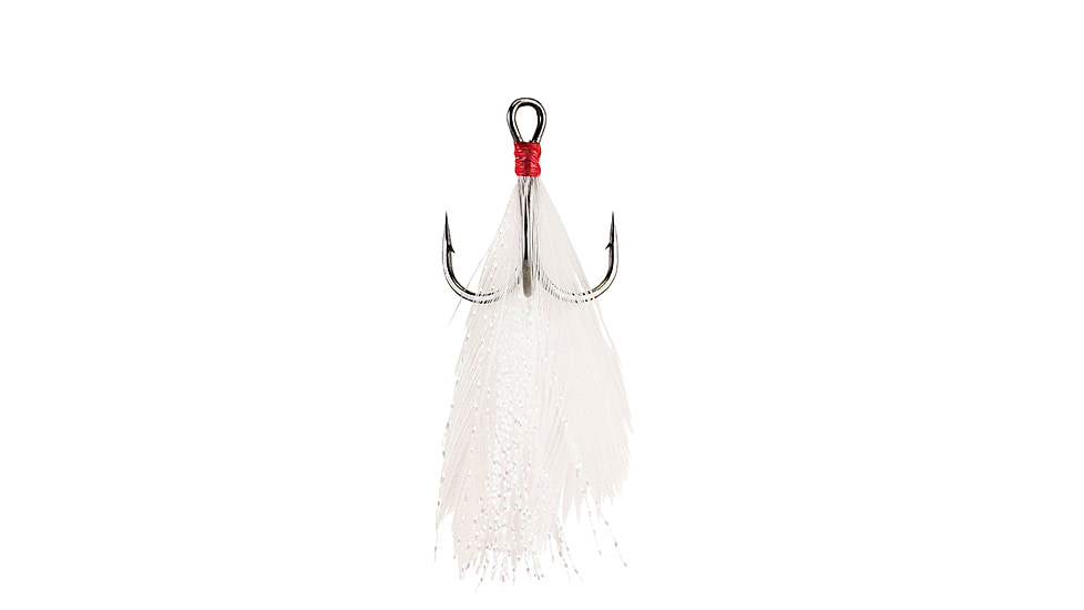 Berkley Fusion19 Feathered Treble Hook, White, 2, 1482947