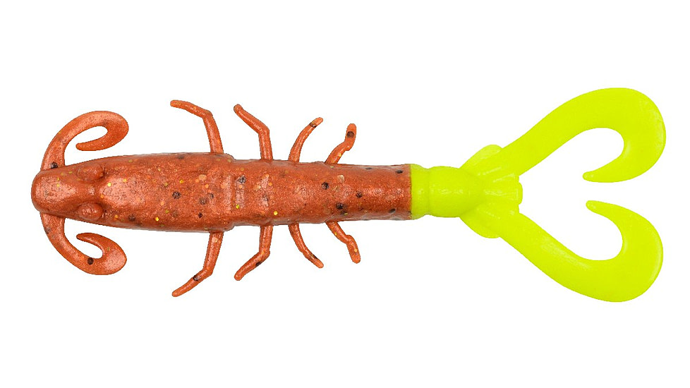 Berkley Gulp! Saltwater Mantis Shrimp Soft Bait, 3in, New Penny/Chartreuse, 1278778