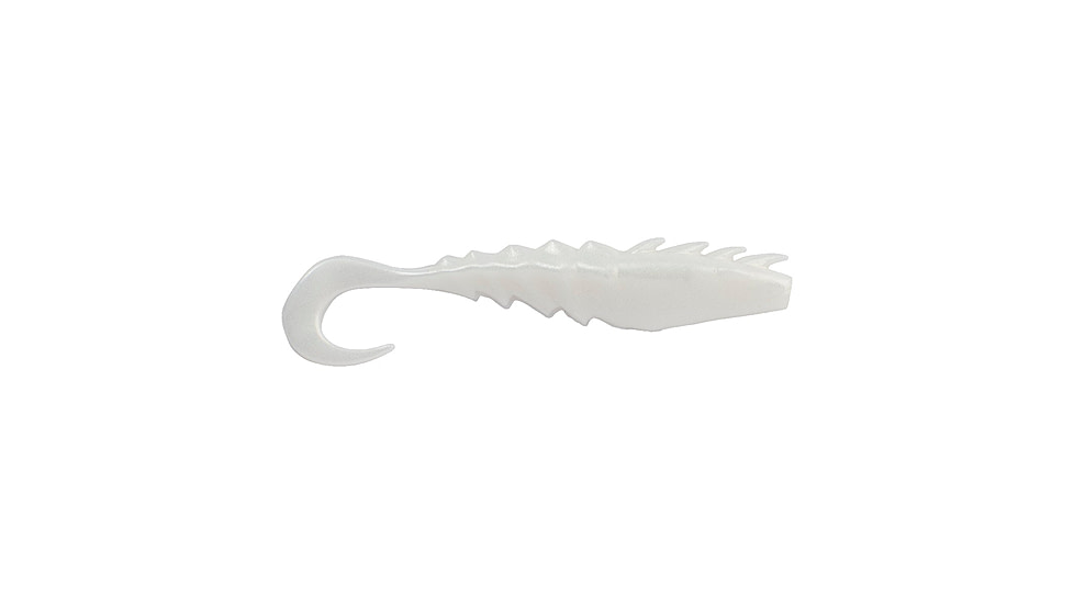 Berkley Gulp! Saltwater Nemesis Prawn Curl Tail Soft Bait, 4in, 4 Pack, Pearl White, 1551576