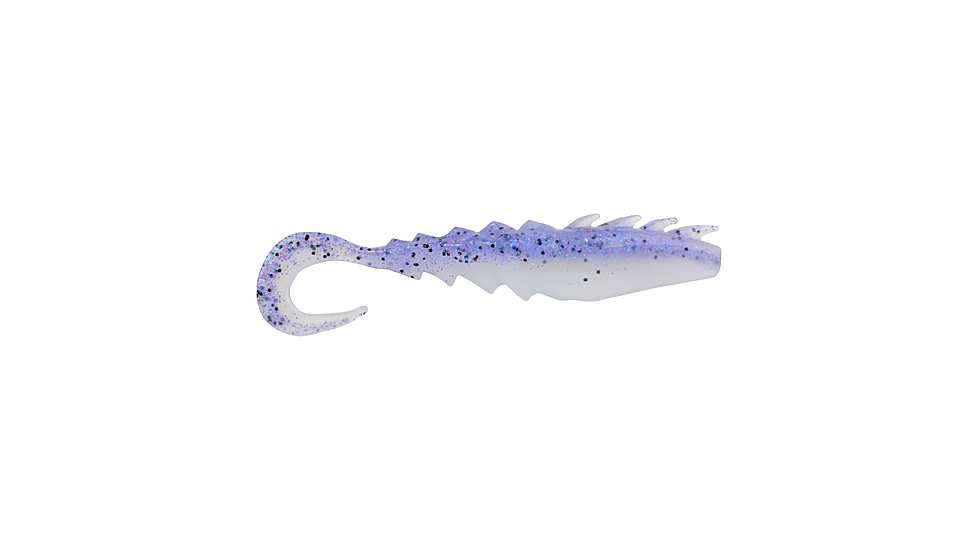 Berkley Gulp! Saltwater Nemesis Prawn Curl Tail Soft Bait, 5in, 4 Pack, Violet Haze Fleck, 1637574