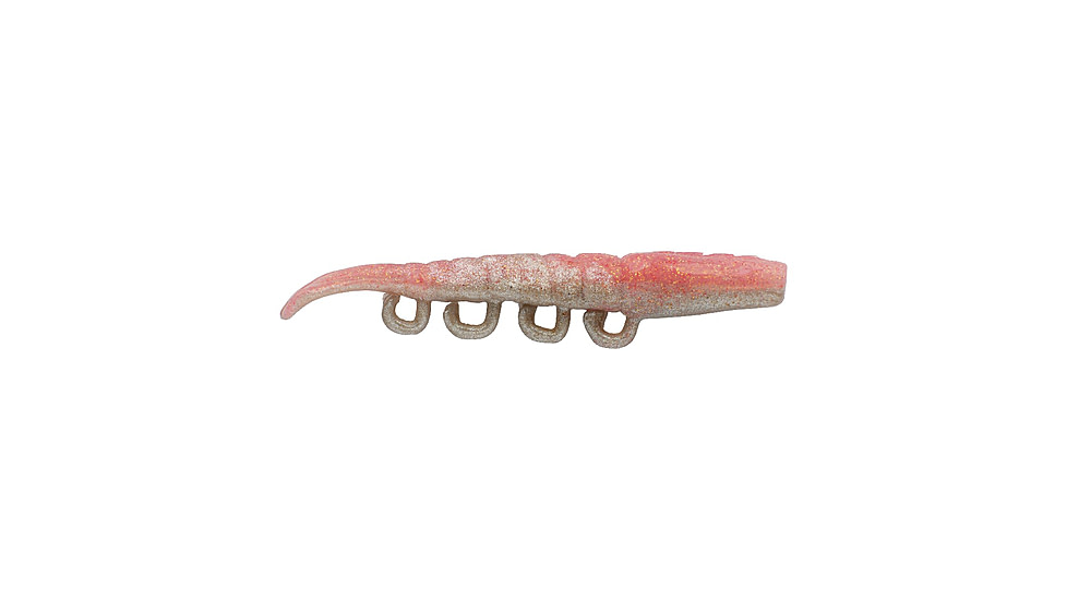 Berkley Gulp! Saltwater Turbo Shrimp Soft Bait, 5in, 4 Pack, Flamingo Chrome, 1637589